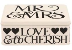 Emma Bridgewater - Mr and Mrs - Black Toast - Love and to Cherish - Tin - MRS2670